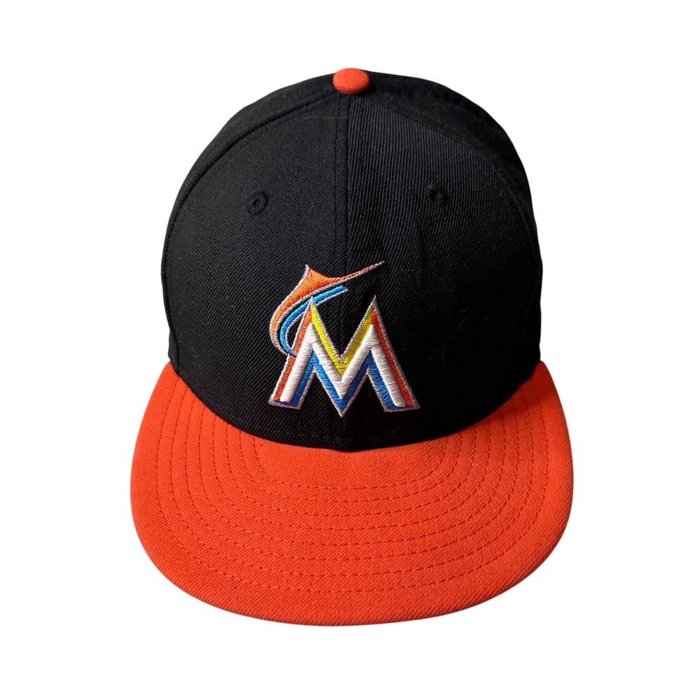 Miami Marlins New Era Hat Mens OSFM Black 9FIFTY Snapback MLB Flat Brim Baseball